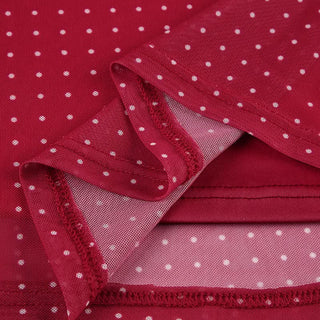 Polka dot ruched mesh v neck halter mini dress