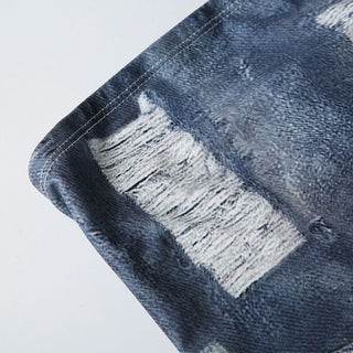 Imitation denim print backless tube top