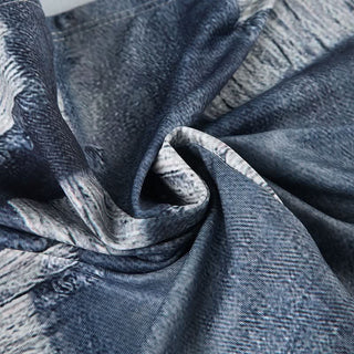 Imitation denim print backless tube top