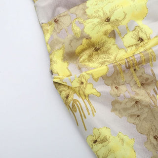 Flower print ruffle slit cami maxi dress