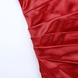 Satin v neck ruched backless cami maxi dress