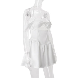 Halter off shoulder hollow out zip-up cut out mini dress