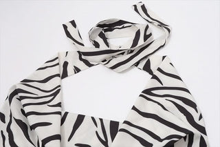 Zebra print halter backless top