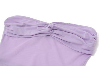 Sweetheart neck mesh solid backless mini dress