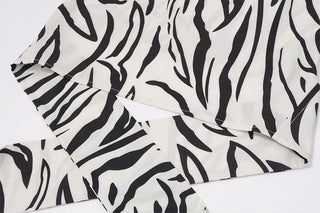 Zebra print halter backless top