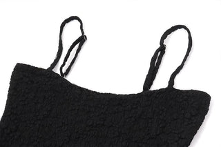 Lace slit square neck cami top