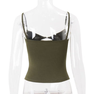 Beaded hollow out cami cut out top