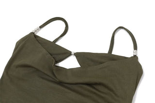 Beaded hollow out cami cut out top
