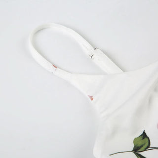 V neck self tie flower print cami maxi dress