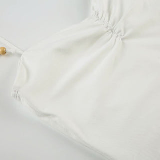 Ruched beaded backless solid cami top