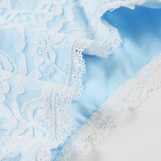 Lace v neck halter self tie low rise pant set