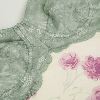 Mesh flower print backless cami maxi dress