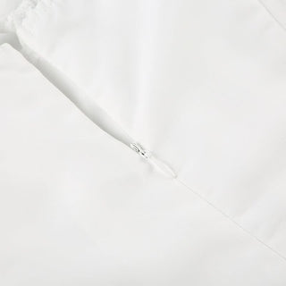 Pleated v neck self tie zip-up solid top