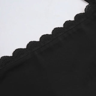 Halter self tie lace hem backless solid top