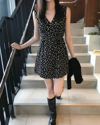 flare floral mini dress
