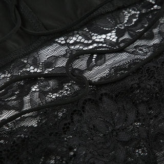 Lace v neck backless spaghetti strap top