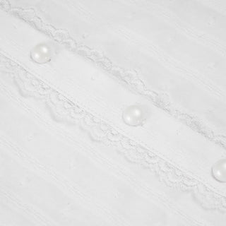 Lace hem self tie button u neck tank top