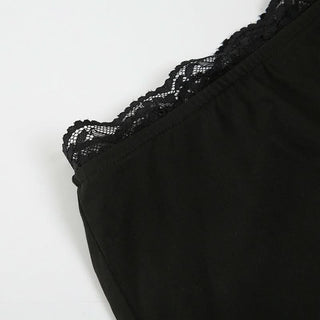 Lace patchwork irregular solid mini skirt