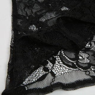 Lace patchwork irregular solid mini skirt