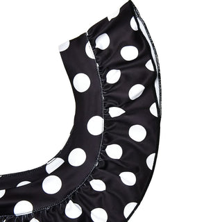 Polka dot u neck ruffle low rise pant set