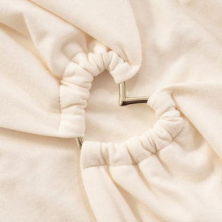 Halter ruched button backless solid top