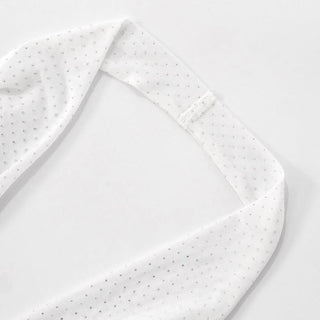 Cowl neck halter self tie mesh beaded top