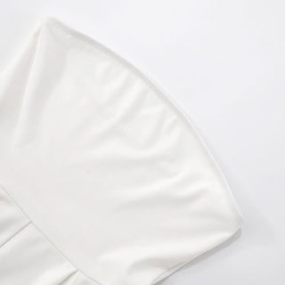 Beige ruched backless tube romper