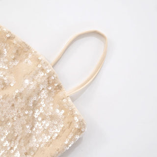 Glitter square neck backless cami mini skirt set