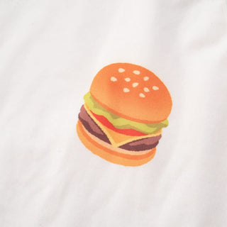 Crewneck hamburger pattern contrast top