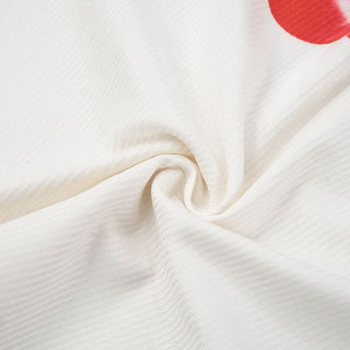 Crewneck short sleeve cherry pattern ruffle top