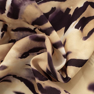 Metal chain cross back cowl neck print top