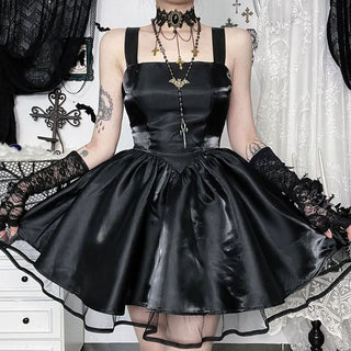 Square neck lace up ruched cami mini dress