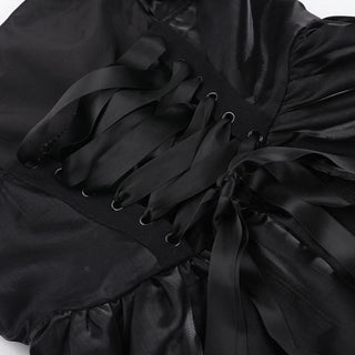 Square neck lace up ruched cami mini dress