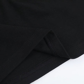 Hollow out short sleeve round neck solid cut out top