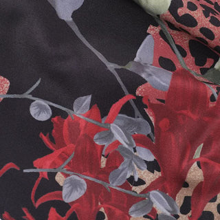 Irregular self tie halter deep v neck print mini dress