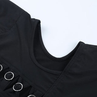 Cross back hollow out v neck cami cut out mini dress