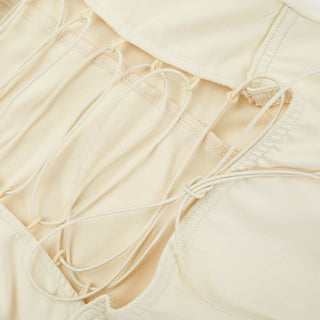 Hollow out square neck lace up cami cut out maxi dress