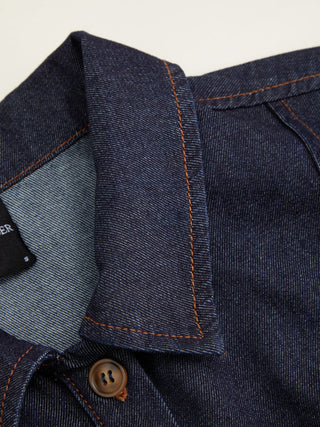 Denim Collar Button Mini Dress