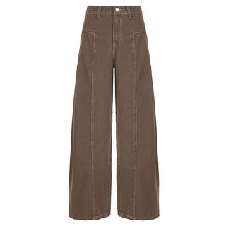 Button pocket zip-up low rise jeans