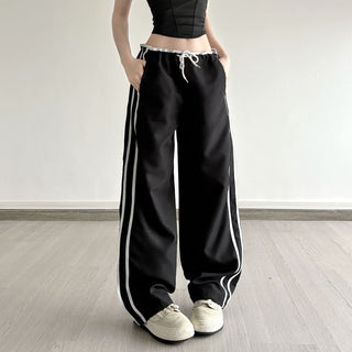 Self tie drawstring straight leg