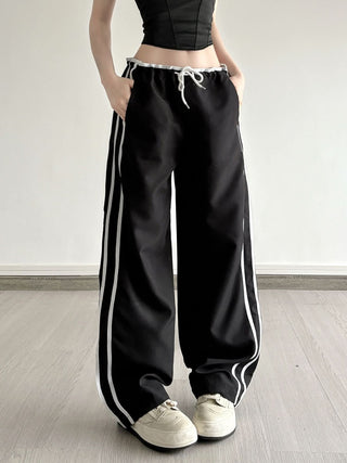 Self tie drawstring straight leg