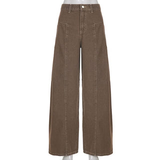 Button pocket zip-up low rise jeans