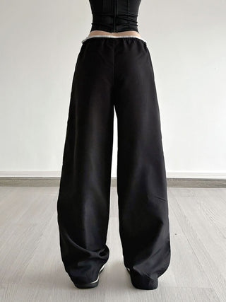 Self tie drawstring straight leg