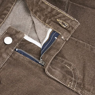 Button pocket zip-up low rise jeans