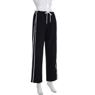 Self tie drawstring straight leg