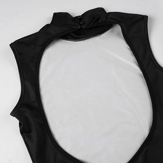 Sleeveless high neck slit flower print backless maxi dress