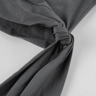 Off shoulder short sleeve knotted abstract top