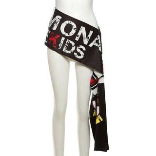 Letter print contrast decor belt