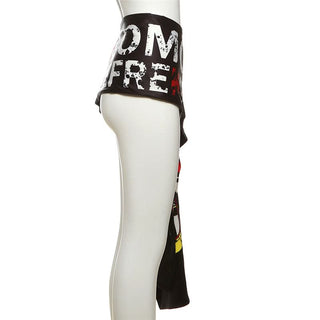 Letter print contrast decor belt