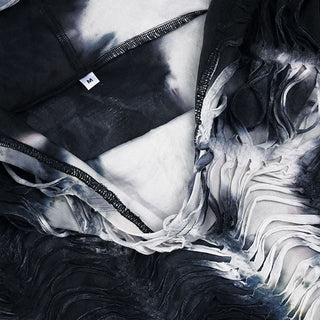 Tie dye hoodie long sleeve hollow out cut out top